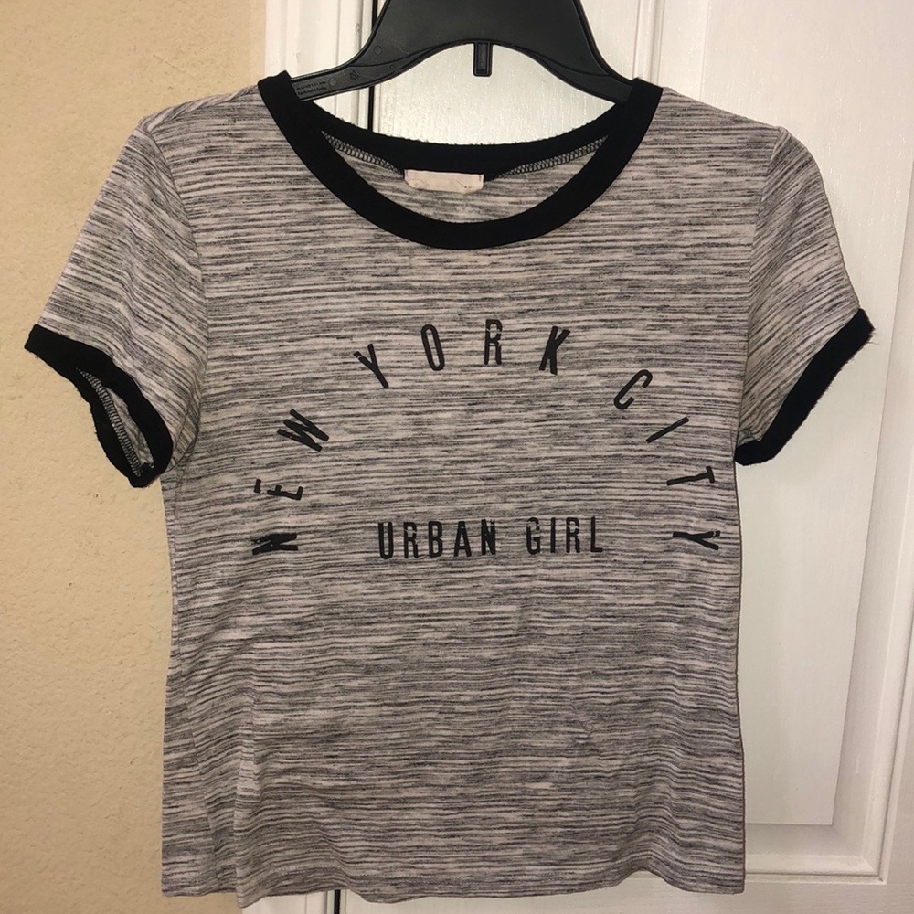 black and gray top
